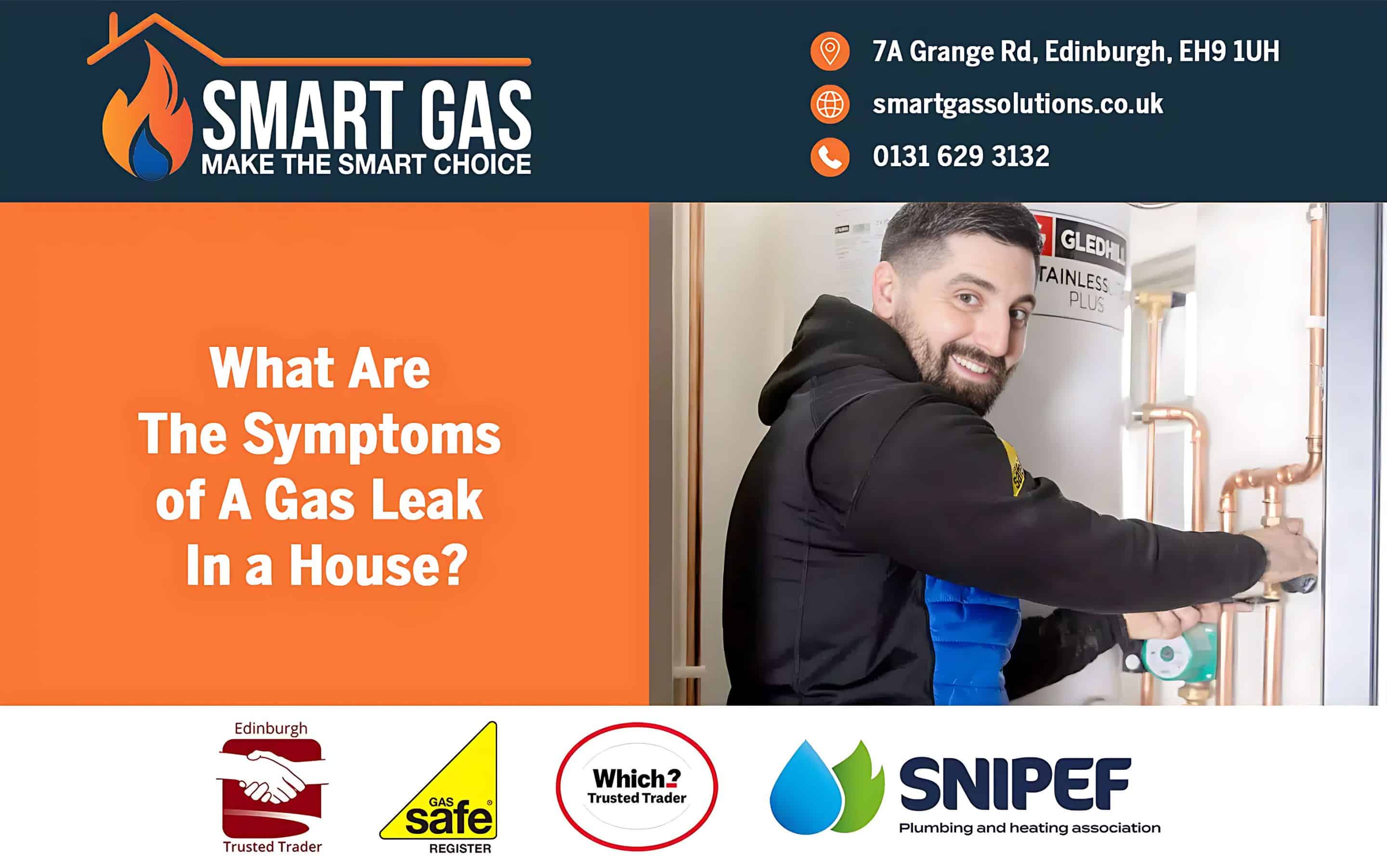 gas engineer showing the symptoms of a gas leak in an edinburgh house